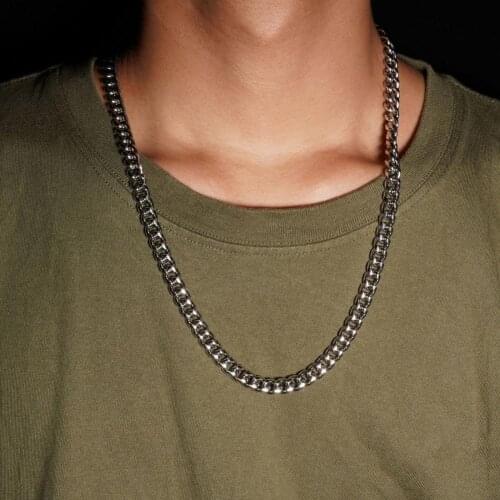 Fashion Men Chain Thick Long Necklace Titanium Steel Punk Wide Long Chain Necklace Jewelry Accessories Supplies