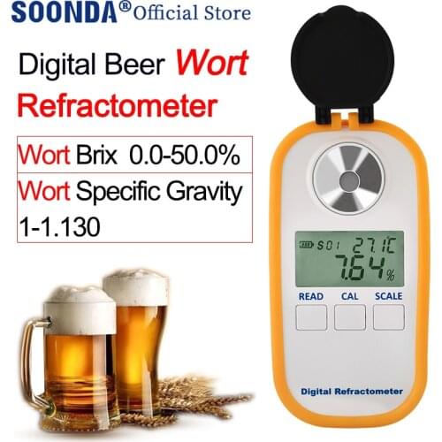 Digital Before Brewing Beer Wort Densimeter Wort Specific Gravity 1.000-1.130,Brix 0-50.0% Wort Concentrator Wort Hydrometer