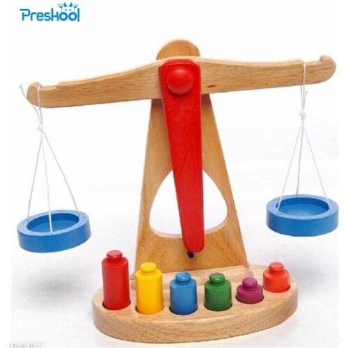 Baby Toy Montessori Educational Wooden Toy Scale Funny Balance Baby Development Sensorial Early Childhood Education Preschool