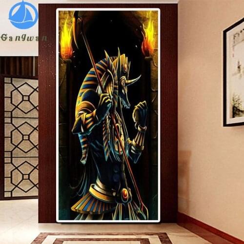 Egypt God 5D DIY Diamond Embroidery Egypt Anubis Men 3d Picture Of Rhinestone Diamond Painting Mosaic diamond art new large art