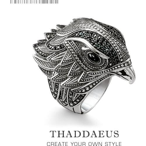 Elegant Falcon Cocktail Ring in 925 Sterling Silver,Trendy Gift for Women & Men,Europe Eagle Free Shipping 2018 Fine Jewelry