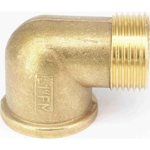 Hot sale 1" BSP Female to 1" BSP Male Thread Brass ELbow Pipe fitting Connector Coupler 90 Deg for water fuel 0-0.8 Mpa