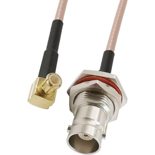 BNC Female to MCX Male Right Angle RG178 RF coaxial Coax Cable Assembly MCX to BNC Adapter Cable