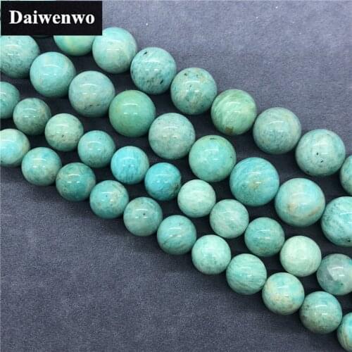 3A Blue Amazonite Beads 6-12mm Round Natural Loose Stone Bead Diy for Bracelet