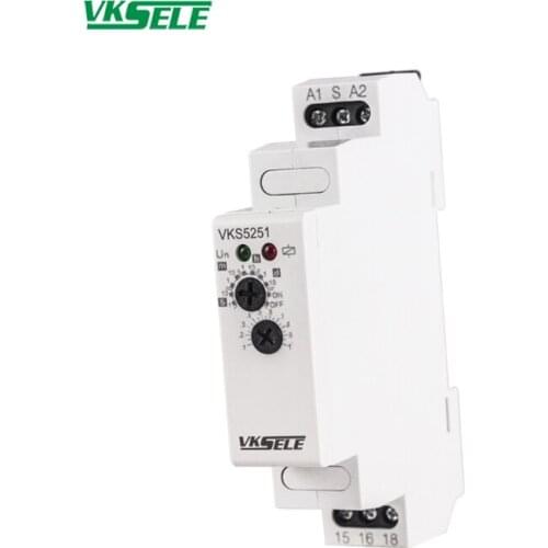 VKS5220 DPDT 16A 12V 24V 110V 220V 240V AC DC Modular timer delay switch