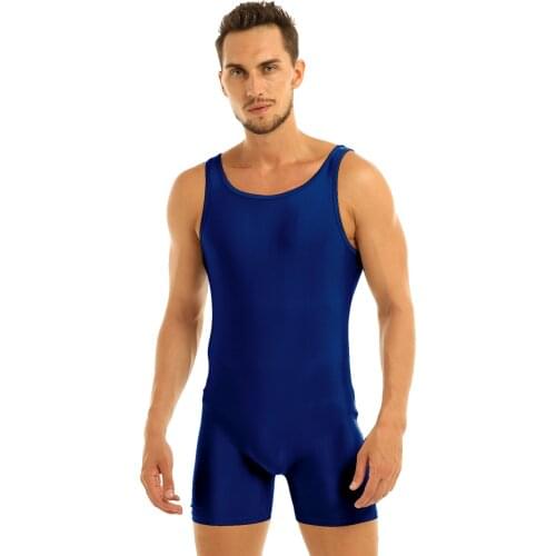 Men Summer Sleeveless Bodysuit Sexy Sleepwear Lingerie Stretchy Breathable Gym Sports Casual Jumpsuit Leotard Swimsuit Beachwear