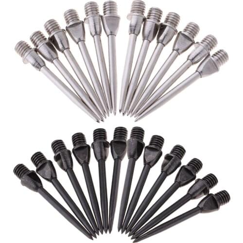 24Pieces Soft Darts Steel Points Conversion Point Converter Tips Replacement Used for Steel Tip Darts Black and Silver