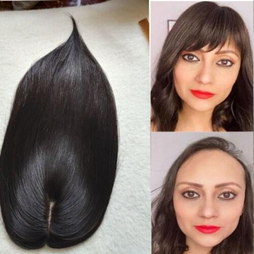 13*15cm Closure Silk Base Top Hair pieces Crown Topper Clip in Hair Toppers Top Hairpieces for Women Toupees Human Hair