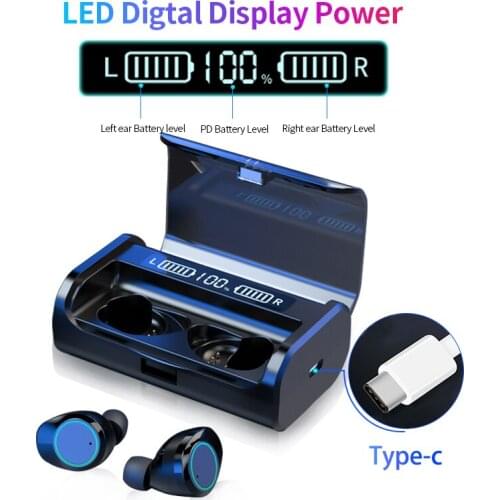 G06 AAC LED Power Display Wireless Bluetooth 5.0 Earphone TWS 3D Stereo Noise Cancelling Touch Earbuds With 4000mAh Charging Box