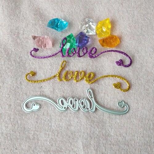 New Words of love cutting die template DIY scrapbook metal cutting die paper card process embossing folder template