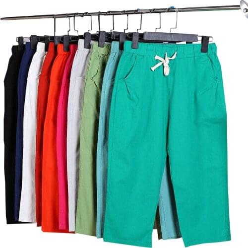 Женские льняные брюки ODFVEBX China At AliExpress