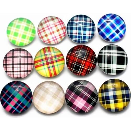 Wholesale 12pcs/lot glass 18mm candy strip snap buttons leather clasp snap button bracelet snap Bangles jewelry