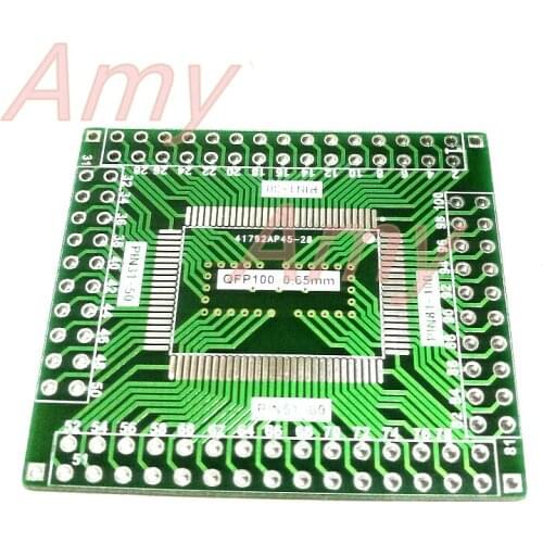 10pcs/lot LQFP100 turn DIP adapter plate 0.65mm pin pitch RTL8019 Ethernet chip cy7c68013