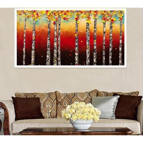 HOT Modern Abstract Oil Painting Canvas Art Landscape Tree Pictures Painting No Framed Home Decoration