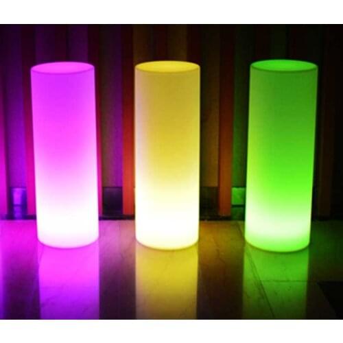 RGB LED Circular Column Light Multi Colors Changing Battery Powered Remote Control Outdoor Party Event Wedding Decor Floor Lamps
