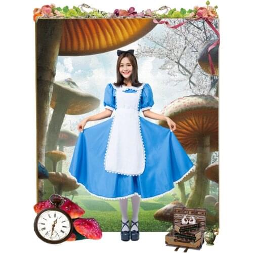Sexy Adult Alice In Wonderland costume Halloween Princess Queen Magician Sissy Maid Sweet Lolita Dress Cosplay Dress