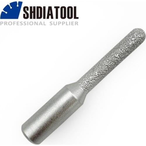 SHDIATOOL 8mm straight cutter ball end for stone, Vacuum brazed diamond router bits 12.7mm shank for edge profile No.3