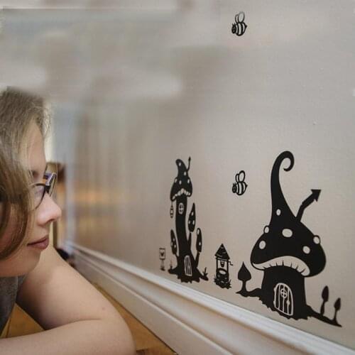 Fairy Village Collectible Mushroom Animal Wall Sticker Car Baby Nursery Fairy Mushroom Village Wall Decal Vehicle Vinyl Decor