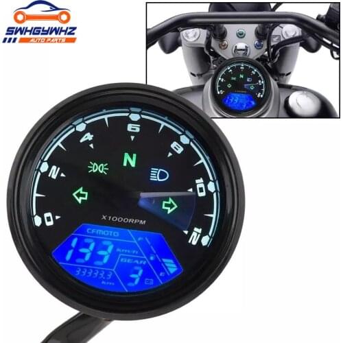 Motorcycle Meter LED Digita Indicator Light Tachometer Odometer Speedometer Oil Meter Multifunction With Night Vision Dial