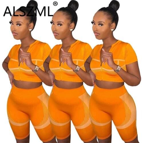 O Neck Simple Pure Color Short Sleeve Corp Top And Pants 2 Pieces Set Casual Lady Fashion Outfits