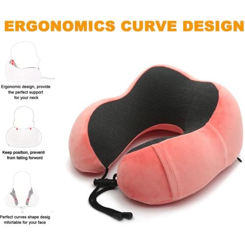 U Shaped Memory Foam Neck Pillows Soft Travel Pillow Neck Cervical Airplane Pillow 30*28*14CM Cervical Travel Healthcare Bedding