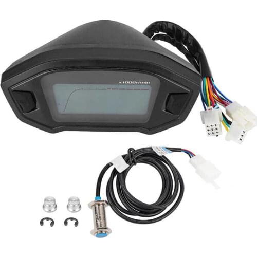 Universal Motorcycle Speedometer Odometer Digital Colorful LCD Tachometer With Speed Sensor