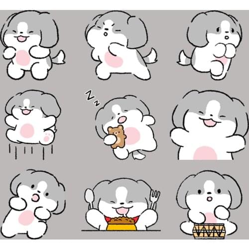 24 funny puppy anime funny scrapbook stickers for kids, DIY laptop suitcase skateboard motorcycle bike toy boy