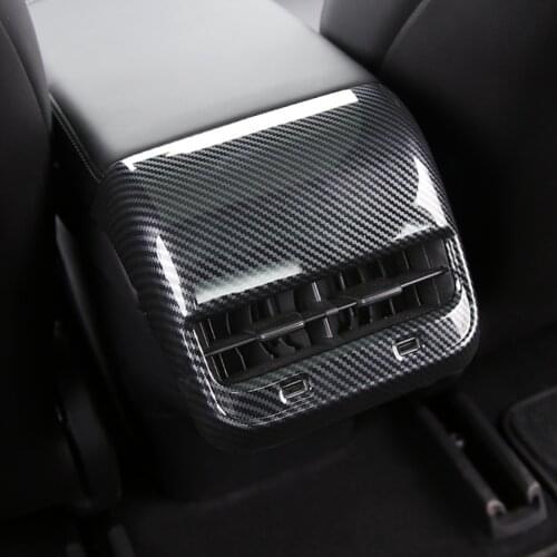 Carbon Fiber Rear AC Vent Cover for Tesla Model 3 Model Y, Rear Air Conditioning Cover for Tesla Model 3 Model Y 2016-2021