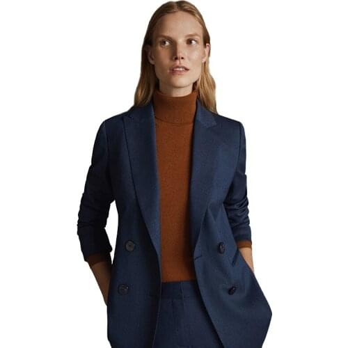 Blue Ladies Suit Blazer Office Wear Female Work Wear Office Suit Blazer Women Suits костюм женский 2Piece Set костюм женский