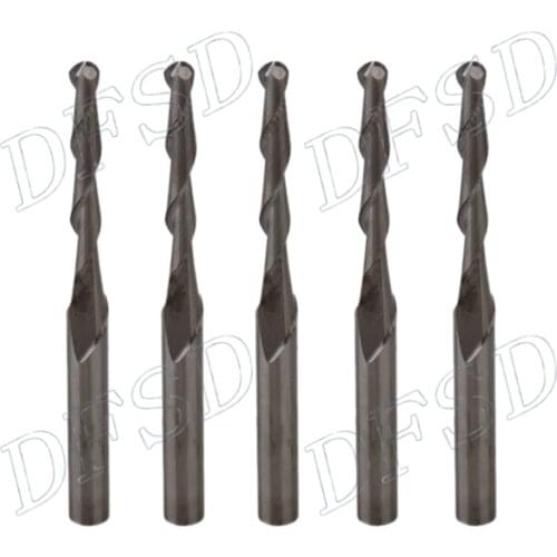 10 x Durable Carbide Ball Nose Two Flute CNC Router Bits End Mills Cutters 2mm