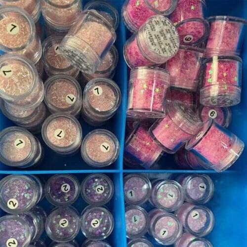 1Jar 10g Nail Glitter Sequins Paillette Chameleon Holographic Love Heart/Star Design Nail Flakies Laser Mix Sequins MD1