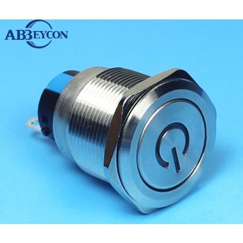 2248 IP67 IB series 22mm 1NO Momentary flat head pin pe metal button switch 1NO switch