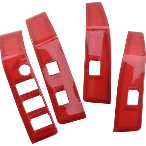 4Pcs/Set LHD Car Red Door Armrest Window Lift Switch Buttons Cover Fit For Toyota Tacoma 2016 2017 2018 2019 2020 Accessories