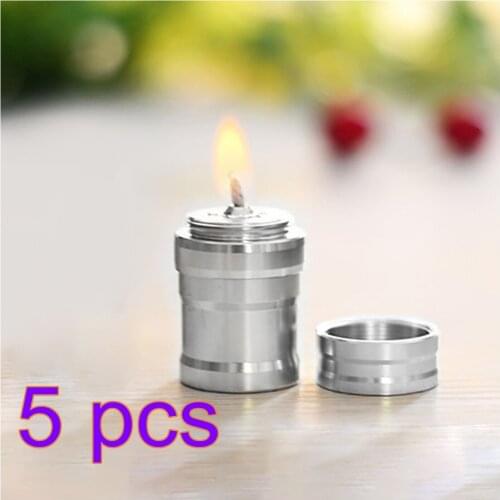 5pcs 28 x 45mm 10ML Mini Aluminium Alcohol Lamp for Stirling Engine Model Model Building Kits- Silver