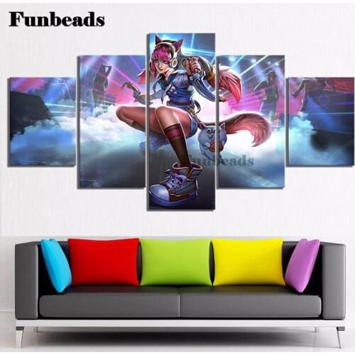 Crystal Diamond Multi-Panel Video Game diamond painting Cross Stitch Full Square/Round diamond embroidery Cat 5 Piece Set FF5890