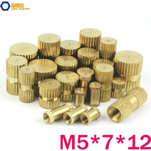 50 Pieces M5*7*12mm (ID*OD*Length) Brass Blind Knurl Nut Insert Thumb Nut