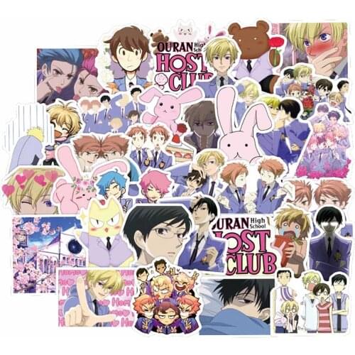 50Pcs Anime Ouran High School Host Club Sticker Japan Classic Anime Waterproof Decals Skateboard Sticker Laptop Suitcase