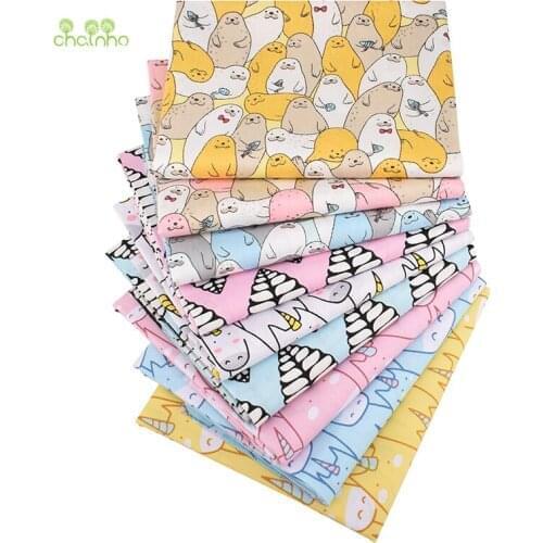 9pcs/Lot Cute Cartoon Series,Printed Twill Cotton Fabric,Patchwork Clothes For DIY Sewing Quilting Baby&Childrens Material
