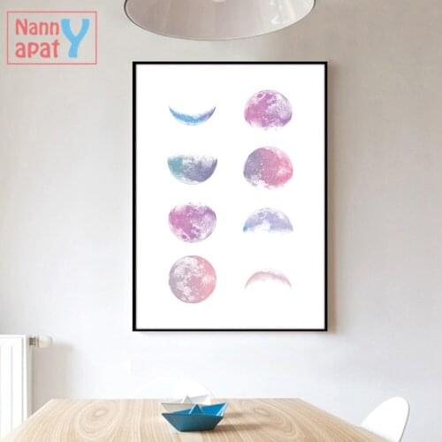 Watercolor The Eclipse Of Moon Beautiful Art Canvas Painting Posters And Prints Wall Picture Modern Home Living Room Decoration