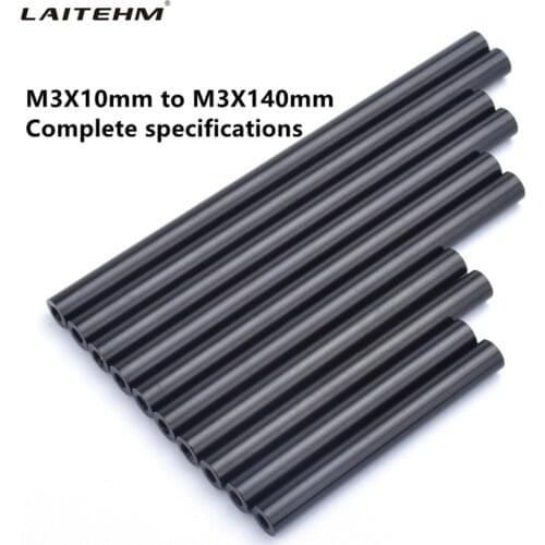 10pcs/lot m3 aluminum spacer m3*5/6/8/10/12/15/20/25/30/35/37/40/45/50 60 lack anodizing aluminum round standoff spacer long nut