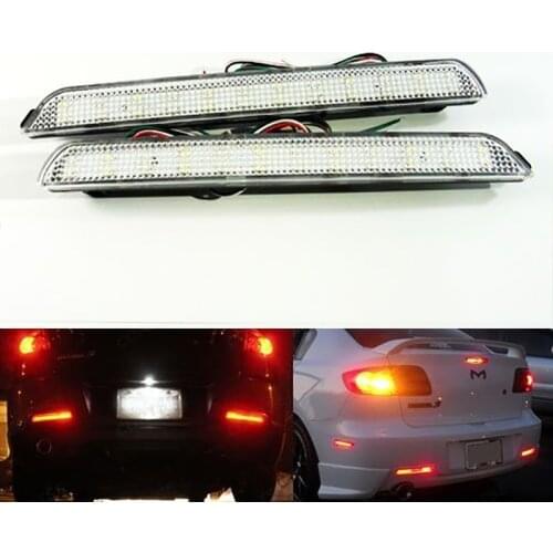 For Mazda3 Axela Clear Lens Bumper Reflector LED Backup Tail Brake Light For Mazdaspeed3 2004-2009