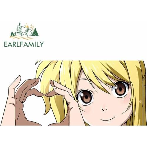 EARLFAMILY 13cm x 18cm for Soul Eater Love Gesture Car Stickers Cartoon VAN Decal Refrigerator Waterproof Bumper Vinyl Car Wrap