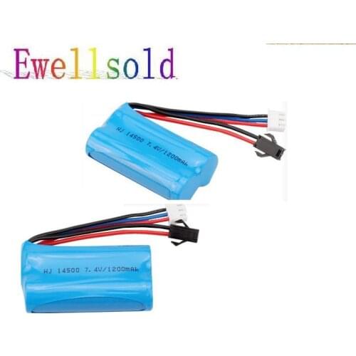Ewellsold 7.4v 1200mAh Li-ion battery for Electric toys water gun 2pcs/lot