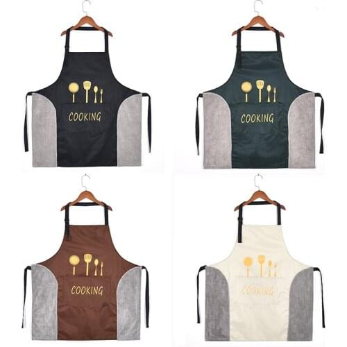 Hand-wiping apron household kitchen waterproof and oil-proof men and women adult fashion overalls work clothes custom logo