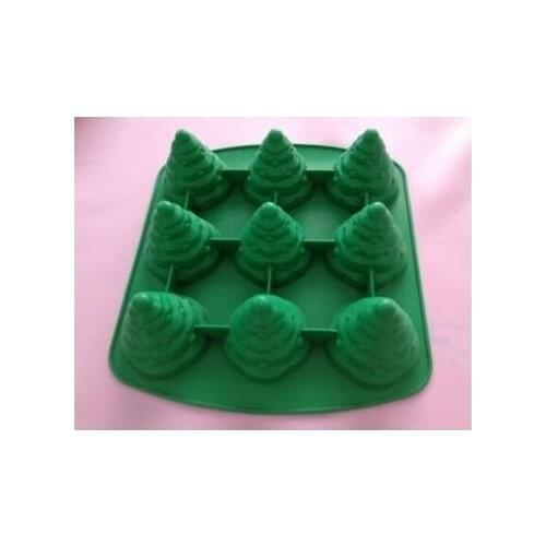 Silica gel cake mold / 9 even Christmas tree cake mold / Christmas tree ice cream mold