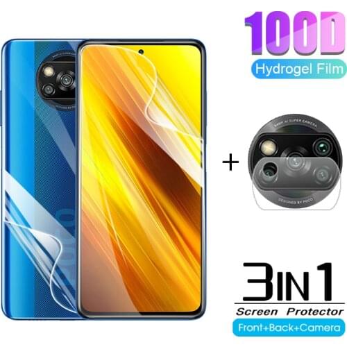 Front back hydrogel film for Xiaomi poco X3 screen protectors for pocophone X3 xiami xaomi xiomipoco x 3 3x pocox3 camera glass