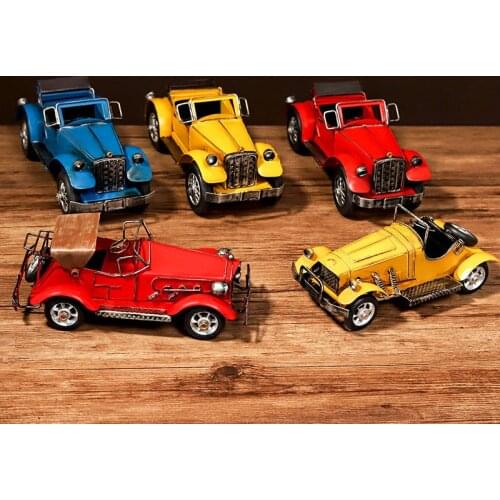 Classic retro iron metal car model decoration ornaments Home Furnishing tin vintage car models nostalgic gift decoration