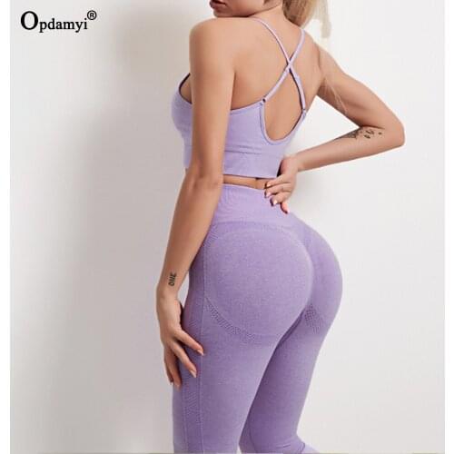 Yoga Set Seamless Women Gym Sport Suit 2Pcs Workout Sportswear Fitness Long Sleeve High Waist Leggings+Sport Bra Sports Suits