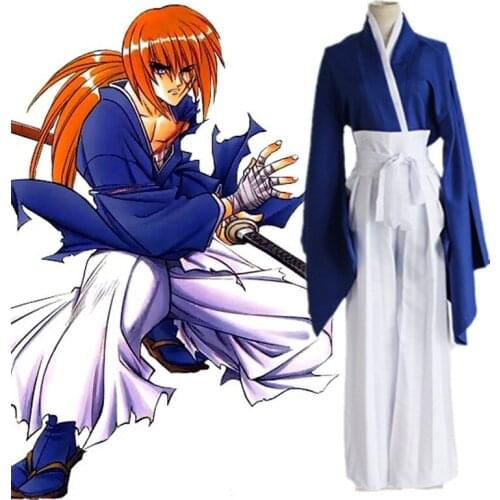 Anime Rurouni Kenshin Cosplay Costumes Kenshin Himura Cosplay Costume Swordwear Kimono Halloween Carnival Party Game Costume