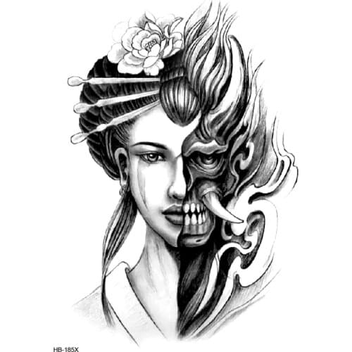 Beauty Girl Waterproof Temporary Tattoos Men Flash Tattoo Tatuagem Temporales Equinox Flower Skin Tatoos Fake Tattoo Sleeve